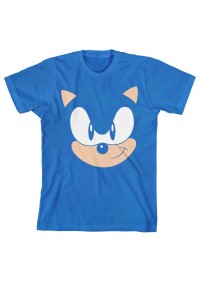 T-Shirt Sonic The Hedgehog Par Bioworld - La Face À Sonic (Taille Junior)